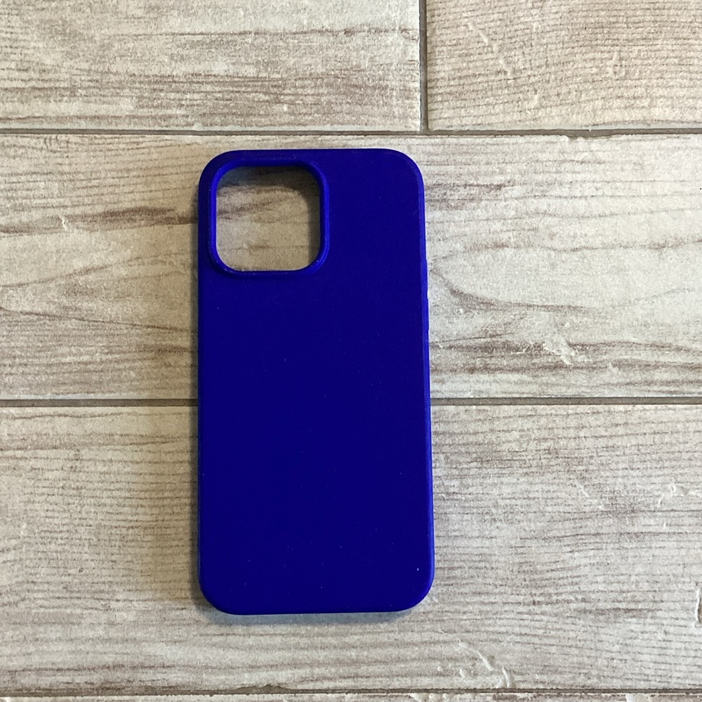 IPhone 14 Pro Max Silicone Blue Phone Case